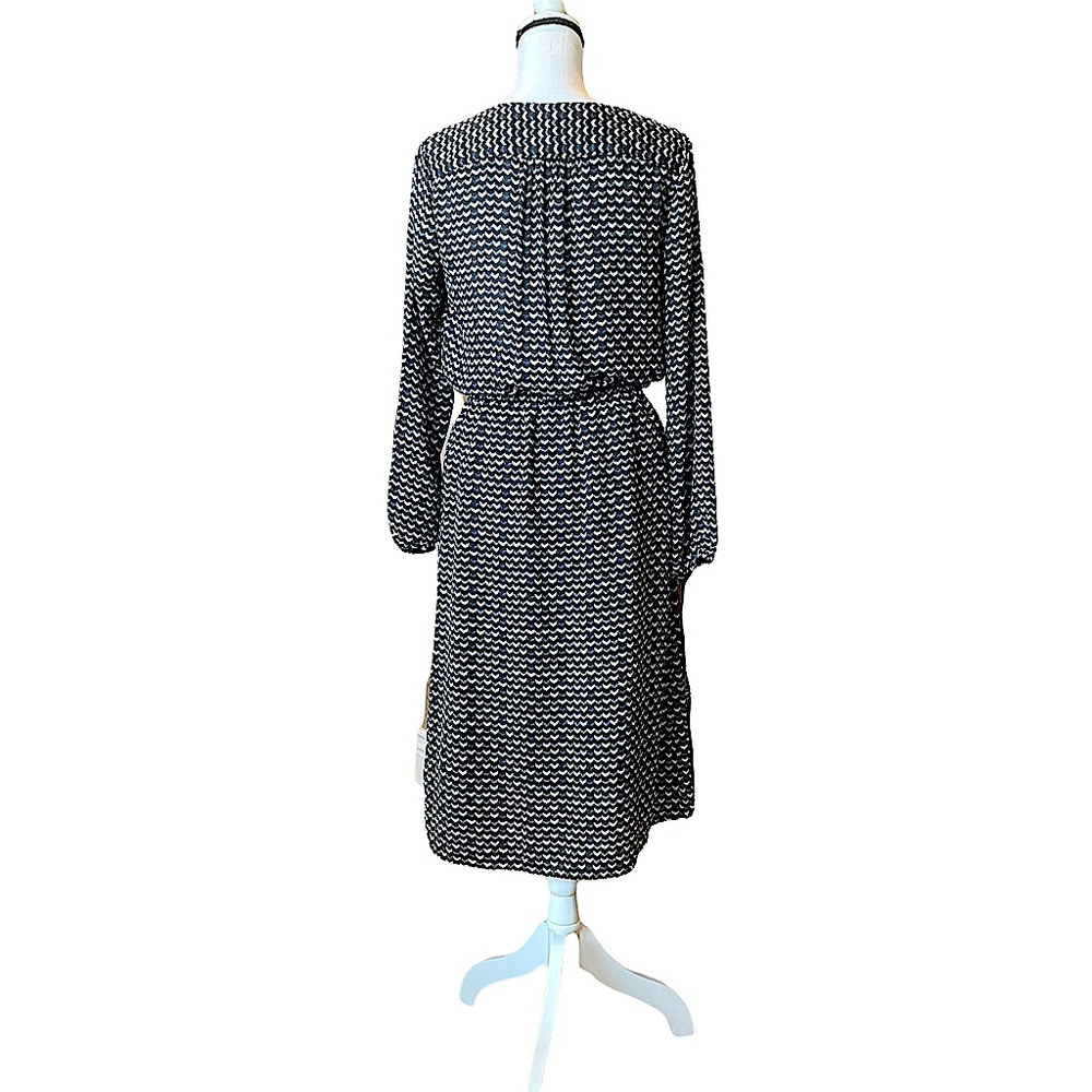 Gap Long Sleeve Button Down Black Print Midi Dress Size S - Picture 7 of 17